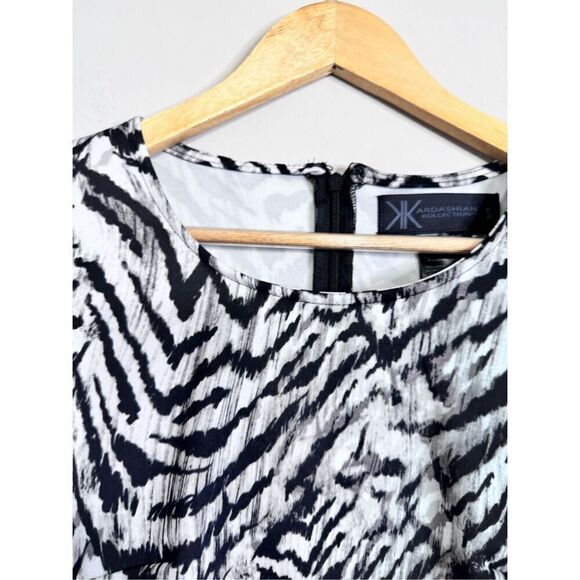 Y2K Kardashian Kollection Long Sleeve zebra Printed sheath Dress S - Picture 5 of 7